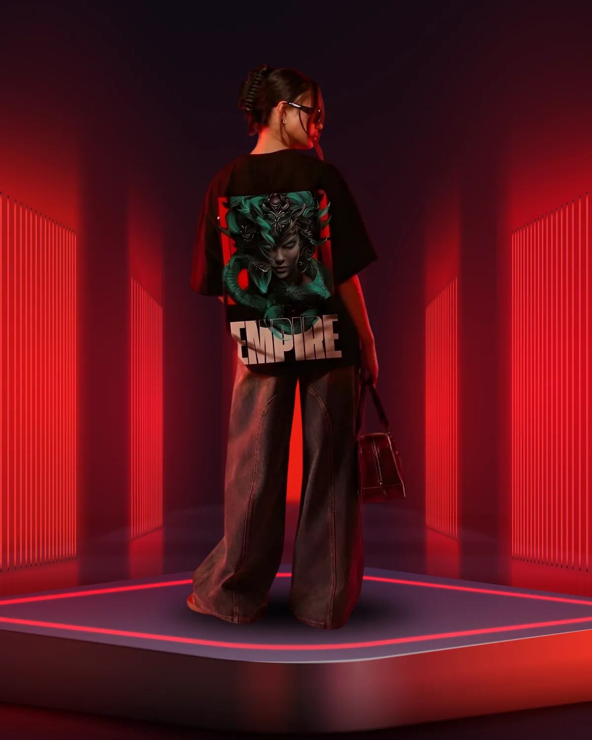 NAAG Empire tee campaign with female model